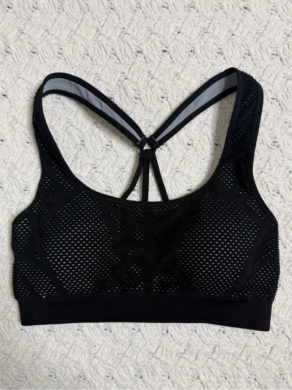 C9 by champion Seamless Black Mesh Sports Bra with Strappy Back